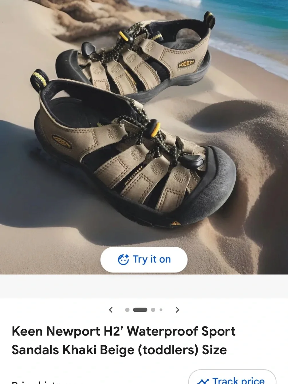 Keen Toddler Newport H2 Khaki Beige Waterproof Sport Sandals